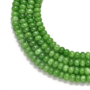 8mm Green Quartz smooth rondelle Beads, Green Quartz plain rondelle Gemstone 13 inch Beads Strand, Wholesale Green Quartz Craft Beads