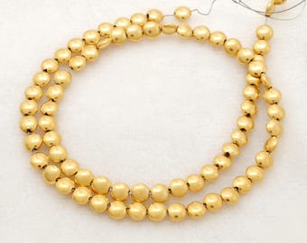 4mm 18k Solid Gold Round Spacer Beads Finding For Jewelry Pack Of 2 Pcs