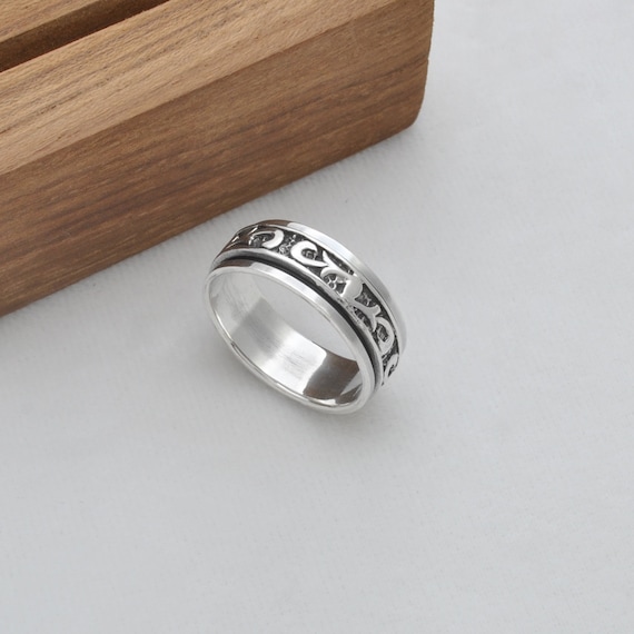 Keltischer Knoten Bandring Massiv 925 Silber Ring Gr. 59 Band