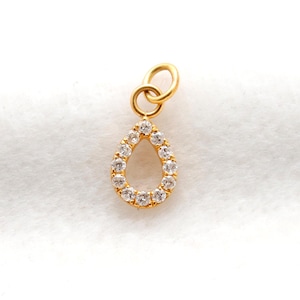 Natural Diamond Tiny Charm in Solid 14K Yellow Gold Gift For Women | KCDP1027