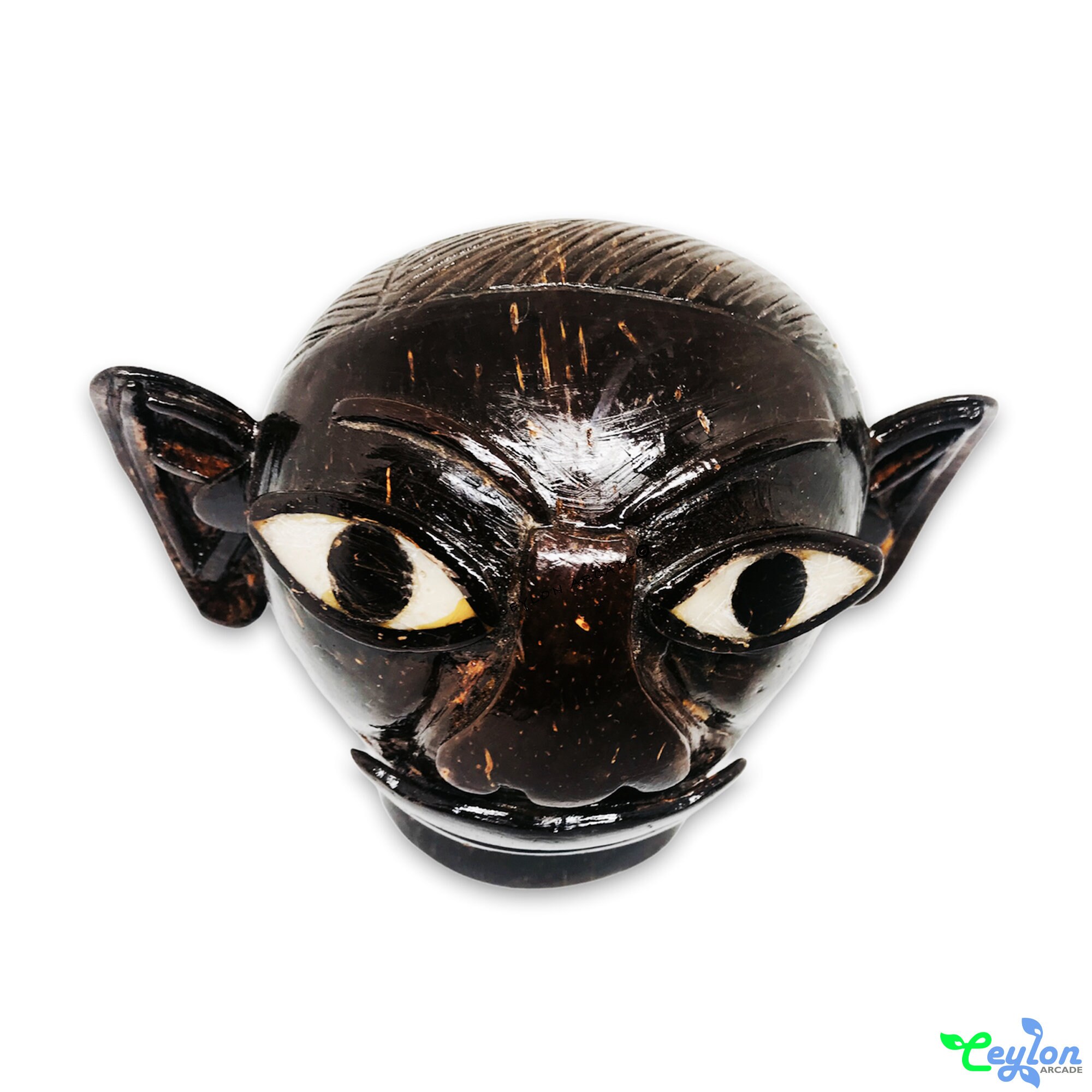 Hand Carved Coconut Shell Mask: Sri Lankan Art Decor - Etsy
