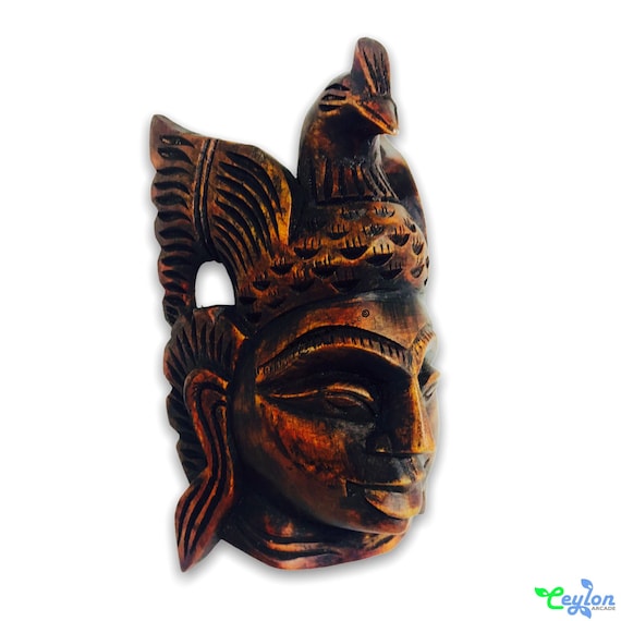 Masque Mural Traditionnel Du Sri Lanka (Ceylan) - Bois Peint - Occasion