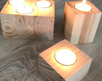 Bougeoirs en bois