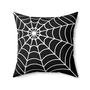Spider Web Halloween Square Pillow