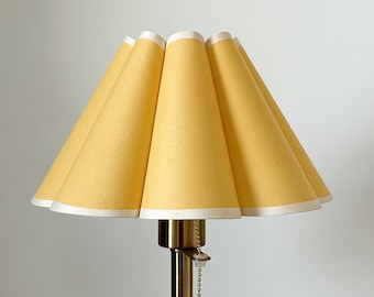 Yellow Pleated Lampshade Warm Lighting For Table Lamps Pendant Light PVC Fabric Petal Shades Home Furnishing Lamp Decor