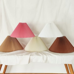 Pleated Lampshade Large Size For Table Lamps and Floor Lamps 9 Slant 8 Height 14 Bottom Diameter image 1