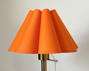 Orange Pleated Lampshade Warm Lighting For Table Lamps Pendant Light PVC Fabric Petal Shades Home Furnishing Lamp Decor