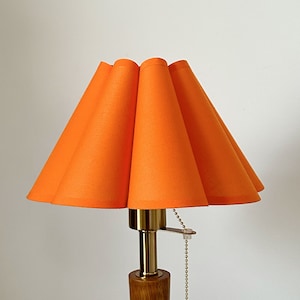 Orange Pleated Lampshade Warm Lighting For Table Lamps Pendant Light PVC Fabric Petal Shades Home Furnishing Lamp Decor image 1