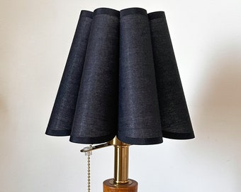 Handmade Black Pleated Flower Petals Lampshade High Narrow Style Table Lamps Pendant Light Fabric Shades Home Furnishing Lamp Decor