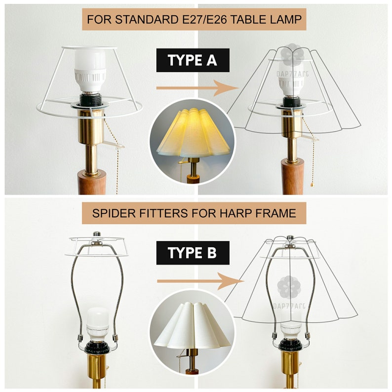 Handmade Pleated Lampshade Beige Warm Lighting For Table Lamps Pendant Light PVC Fabric Petal Shades Home Furnishing Lamp Decor image 6