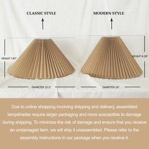 Pleated Lampshade Large Size For Table Lamps and Floor Lamps 9 Slant 8 Height 14 Bottom Diameter image 2