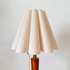 Handmade Beige Tall Scallop Flower Ruffle PVC Fabric Pleated Shade, For Standard Table Lamps Harp UNO Pendant Wall Lighting Home Decor
