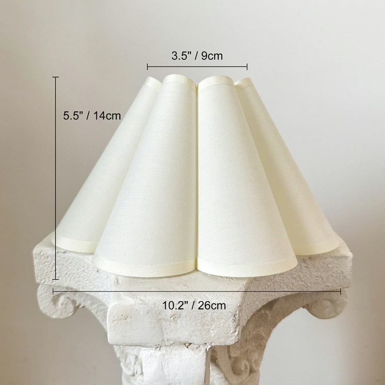 Cream Pleated Lampshade For Table Lamps Pendant Light PVC Fabric Petal Shades Home Furnishing Lamp Decor S Dia 10.2"x H 5.5"