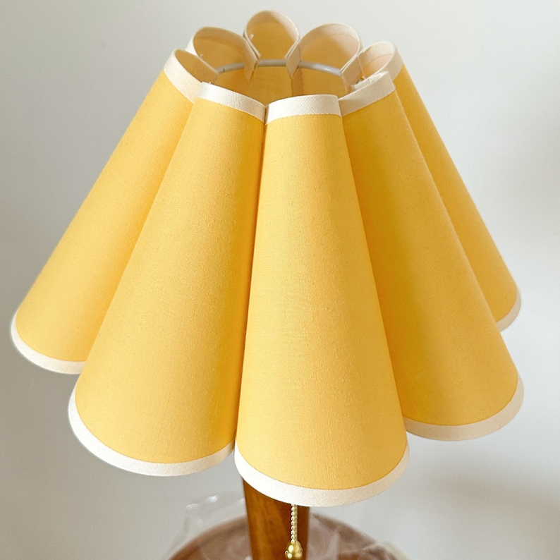 Yellow Pleated Lampshade Warm Lighting For Table Lamps Pendant Light PVC Fabric Petal Shades Home Furnishing Lamp Decor image 7