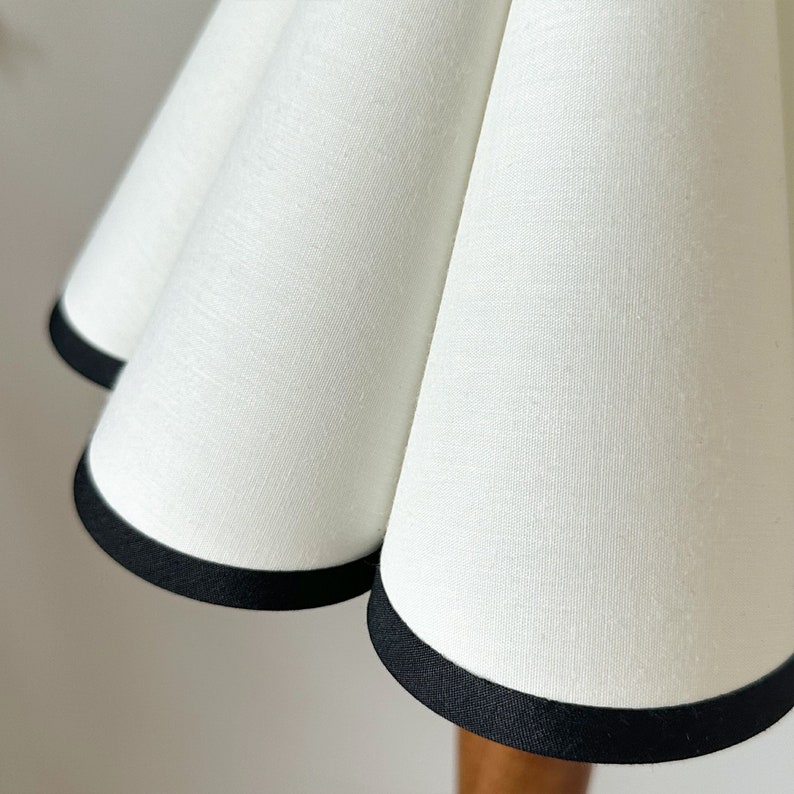 White Black Trim Pleated Lampshade Warm Lighting For Table Lamps Pendant Light PVC Fabric Petal Shades Home Furnishing Lamp Decor image 10