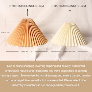 Pleated Lampshade Hypotenuse Length 18cm image 2