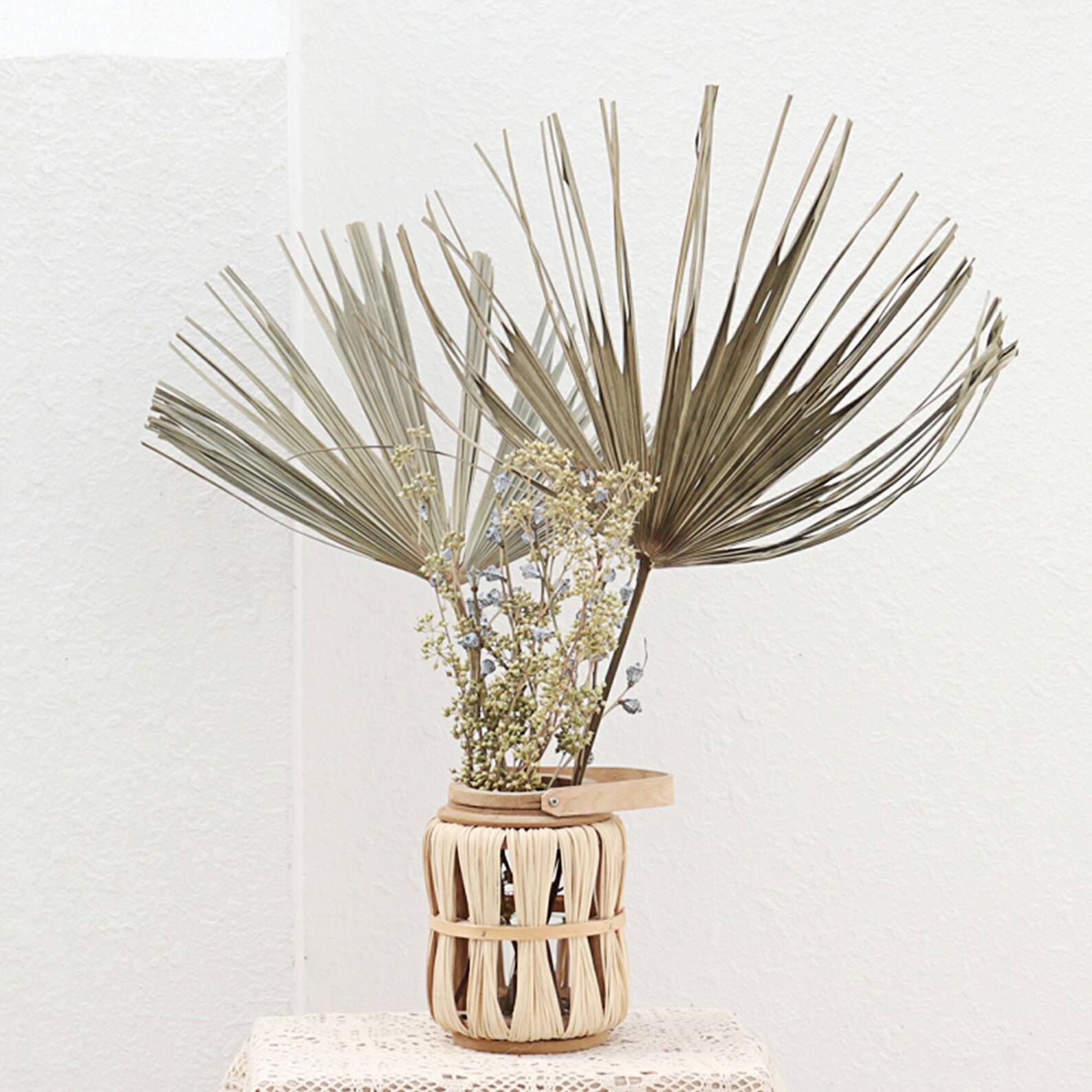 Bamboo Woven Vase Bouquet Filler Rattan Wrapped Dried Faux Etsy