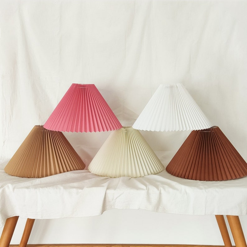 Pleated Lampshade Large Size For Table Lamps and Floor Lamps 9 Slant 8 Height 14 Bottom Diameter image 1