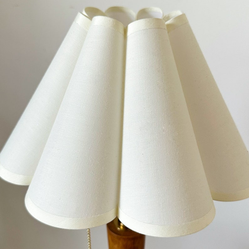 Cream Pleated Lampshade For Table Lamps Pendant Light PVC Fabric Petal Shades Home Furnishing Lamp Decor zdjęcie 3