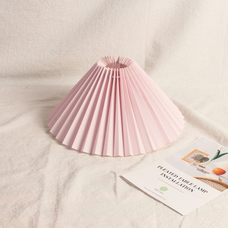 Pleated Lampshade For Table Lamps Pendant Lamp Light Pink