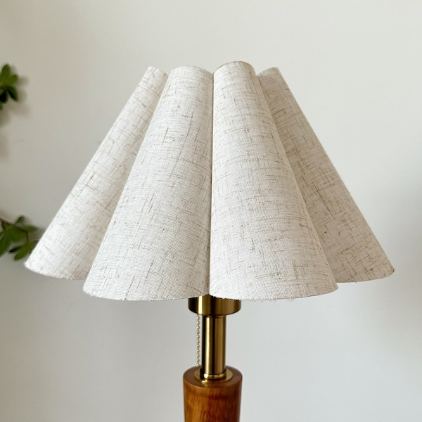 Cream Linen Fabric Pleated Lampshade Petal Shades Warm Lighting For Table Lamps Pendant Light Home Furnishing Lamp Decor