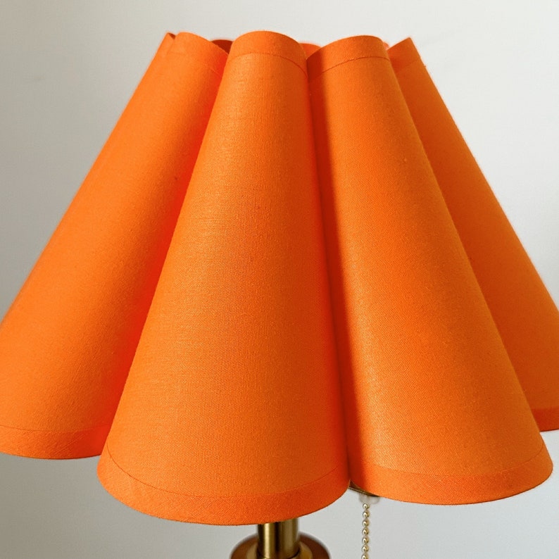 Orange Pleated Lampshade Warm Lighting For Table Lamps Pendant Light PVC Fabric Petal Shades Home Furnishing Lamp Decor image 10