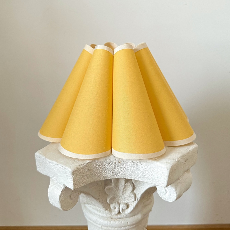 Yellow Pleated Lampshade Warm Lighting For Table Lamps Pendant Light PVC Fabric Petal Shades Home Furnishing Lamp Decor image 9