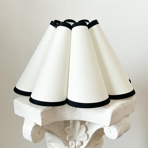 White Black Trim Pleated Lampshade Warm Lighting For Table Lamps Pendant Light PVC Fabric Petal Shades Home Furnishing Lamp Decor image 8
