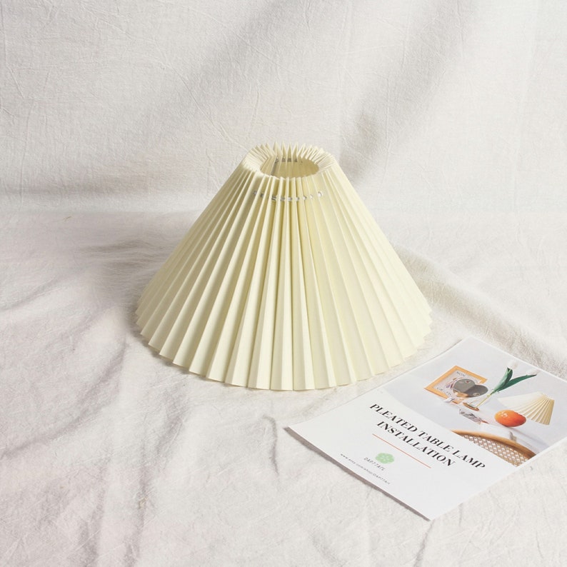 Pleated Lampshade For Table Lamps Pendant Lamp Cream