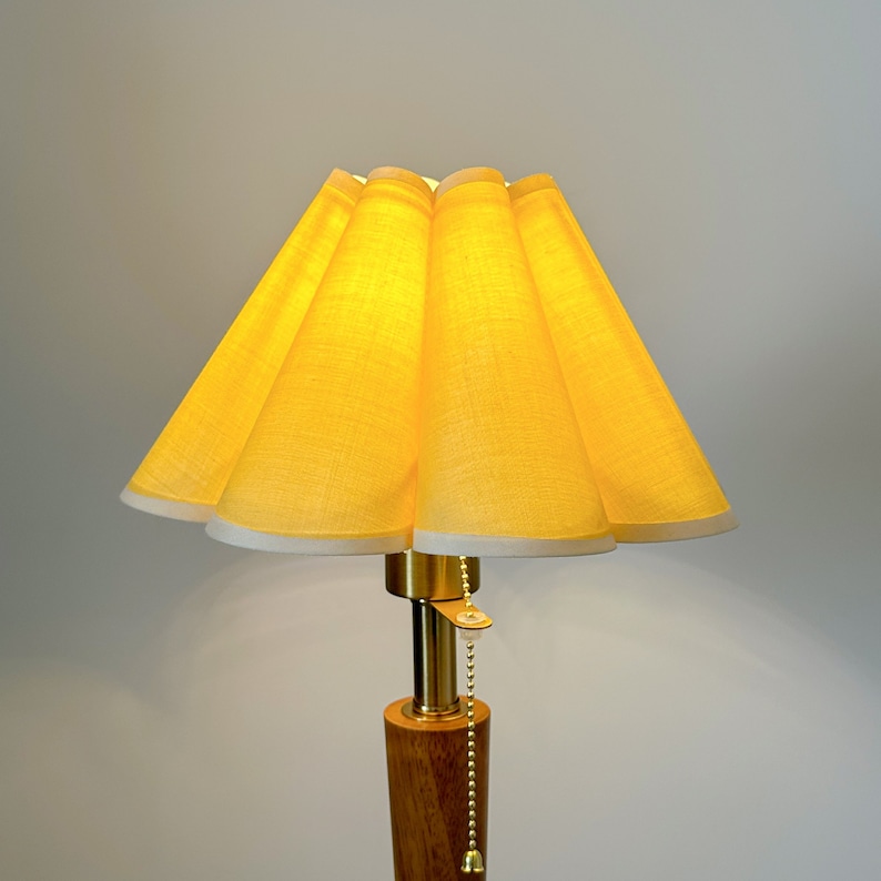 Yellow Pleated Lampshade Warm Lighting For Table Lamps Pendant Light PVC Fabric Petal Shades Home Furnishing Lamp Decor image 2