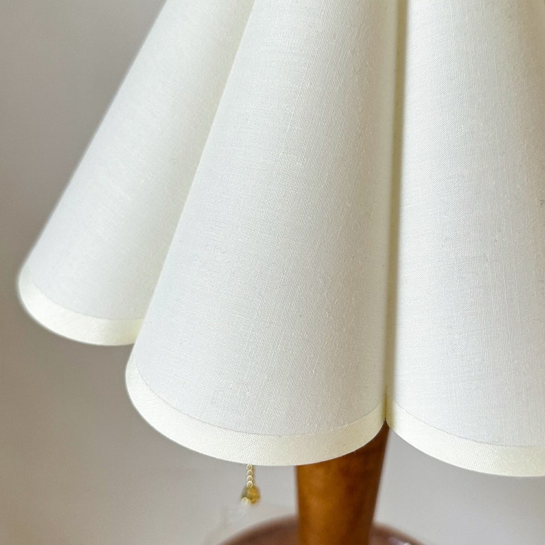 Cream Pleated Lampshade For Table Lamps Pendant Light PVC Fabric Petal Shades Home Furnishing Lamp Decor image 8