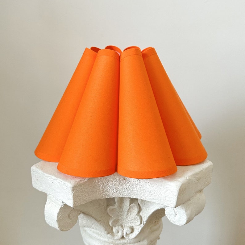 Orange Pleated Lampshade Warm Lighting For Table Lamps Pendant Light PVC Fabric Petal Shades Home Furnishing Lamp Decor image 8