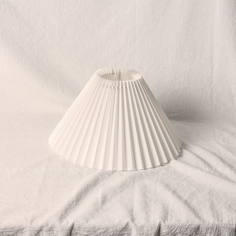 Pleated Lampshade Hypotenuse Length 18cm White