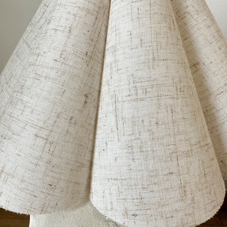 Cream Linen Fabric Pleated Lampshade Petal Shades Warm Lighting For Table Lamps Pendant Light Home Furnishing Lamp Decor image 9