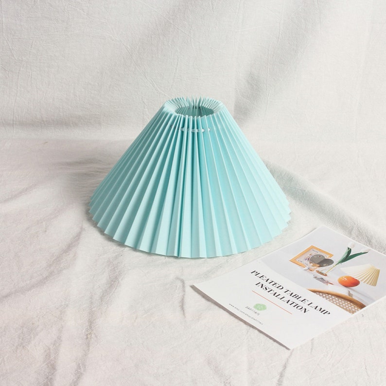 Pantalla plisada para lámparas de mesa y lámparas colgantes Light Blue