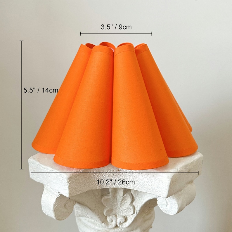 Orange Pleated Lampshade Warm Lighting For Table Lamps Pendant Light PVC Fabric Petal Shades Home Furnishing Lamp Decor image 3