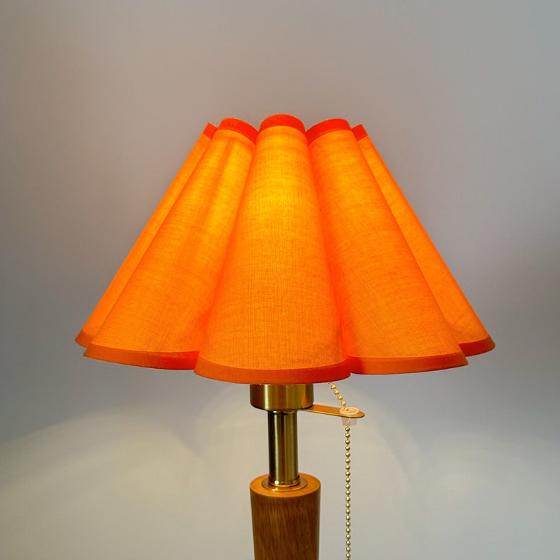 Orange Pleated Lampshade Warm Lighting For Table Lamps Pendant Light PVC Fabric Petal Shades Home Furnishing Lamp Decor image 2