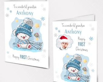Great Grandson First Christmas Card - Etsy