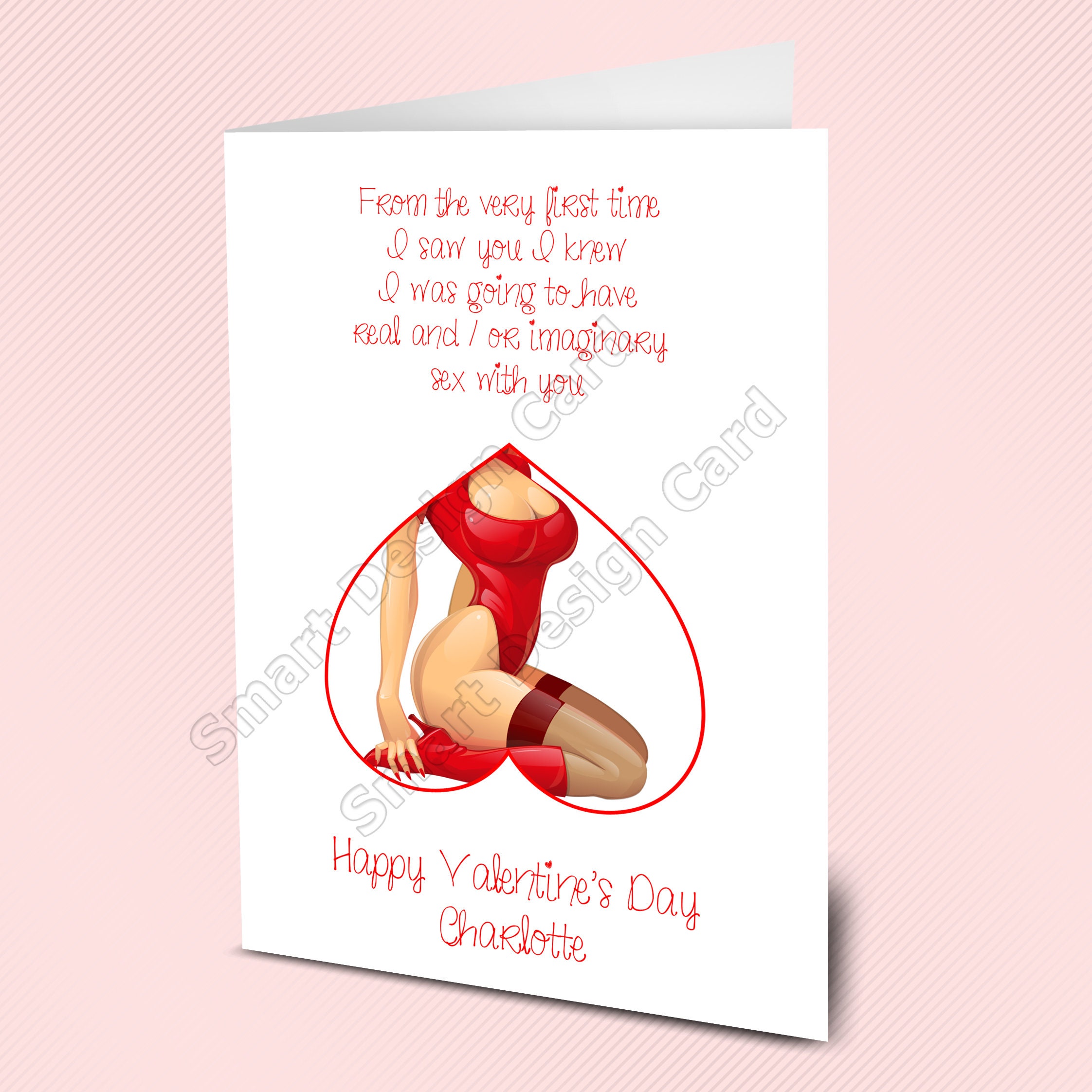 Personalised Valentines Day Card Naughty Love Card Sexy Card