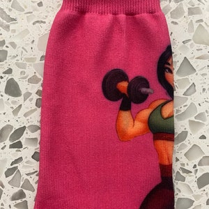 CHAUSSETTES D'ENTRAÎNEMENT parfaites pour les gymrats, chaussettes de fitness, chaussettes, chaussettes de gym, chaussettes drôles, cadeau pour elle, poids, entraînement, fitness, haltères, muscles image 3