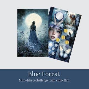 Mini-JahresChallenge Blue Forest für A6 Budgetbinder Umschlagmethode