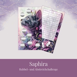 Rubbelchallenge Saphira für A6 Budgetbinder Umschlagmethode