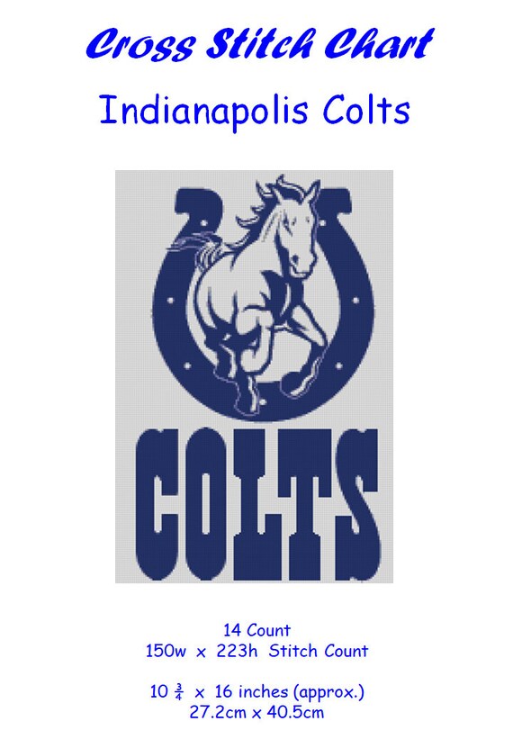Cross stitch chart pattern Indianapolis Colts NFL Art Etsy