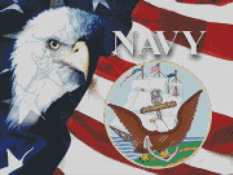 Cross stitch chart Pattern . US Navy Armed Forces Etsy