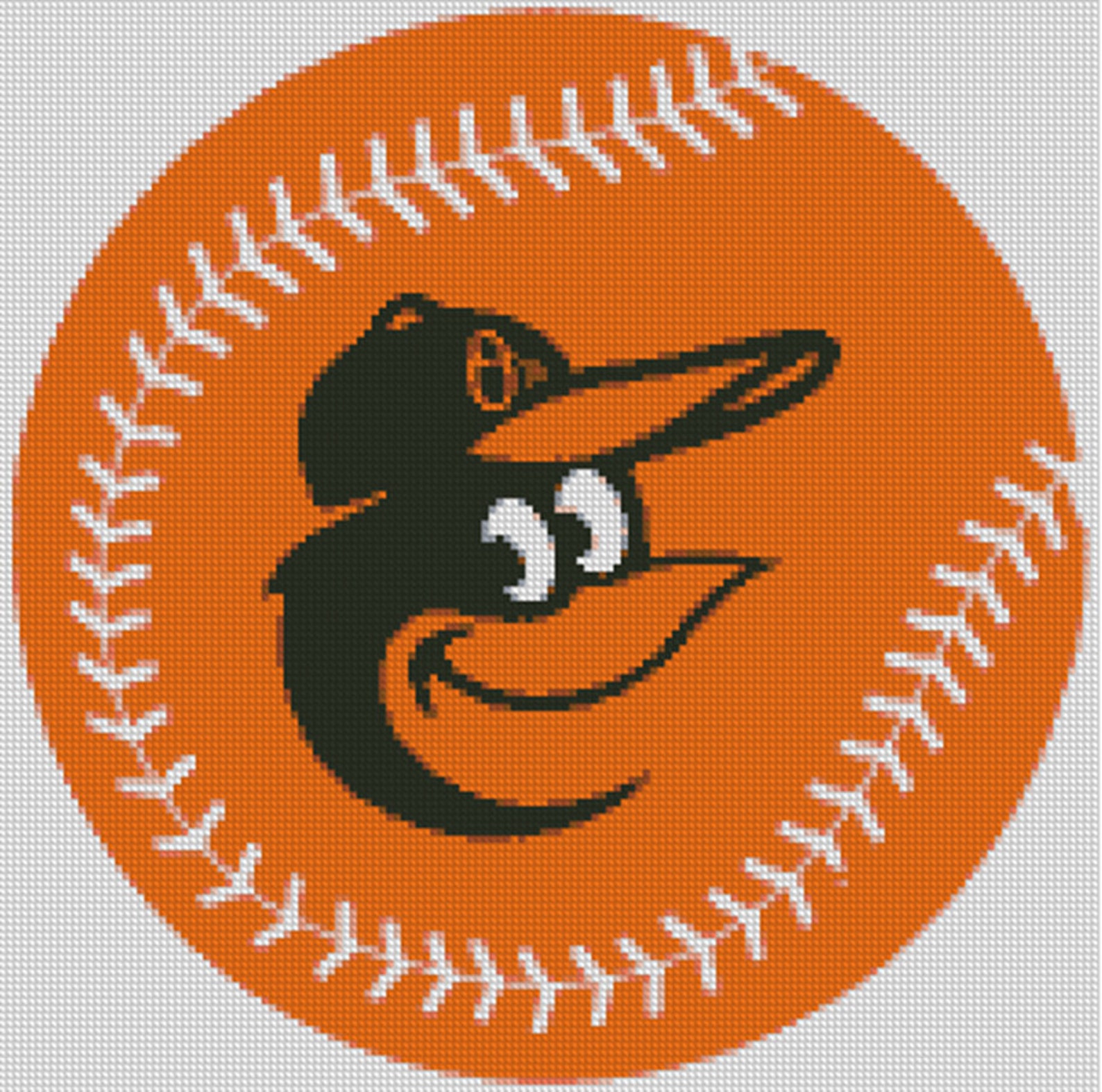 Cross stitch chart pattern Baltimore Orioles MLB Baseball Etsy