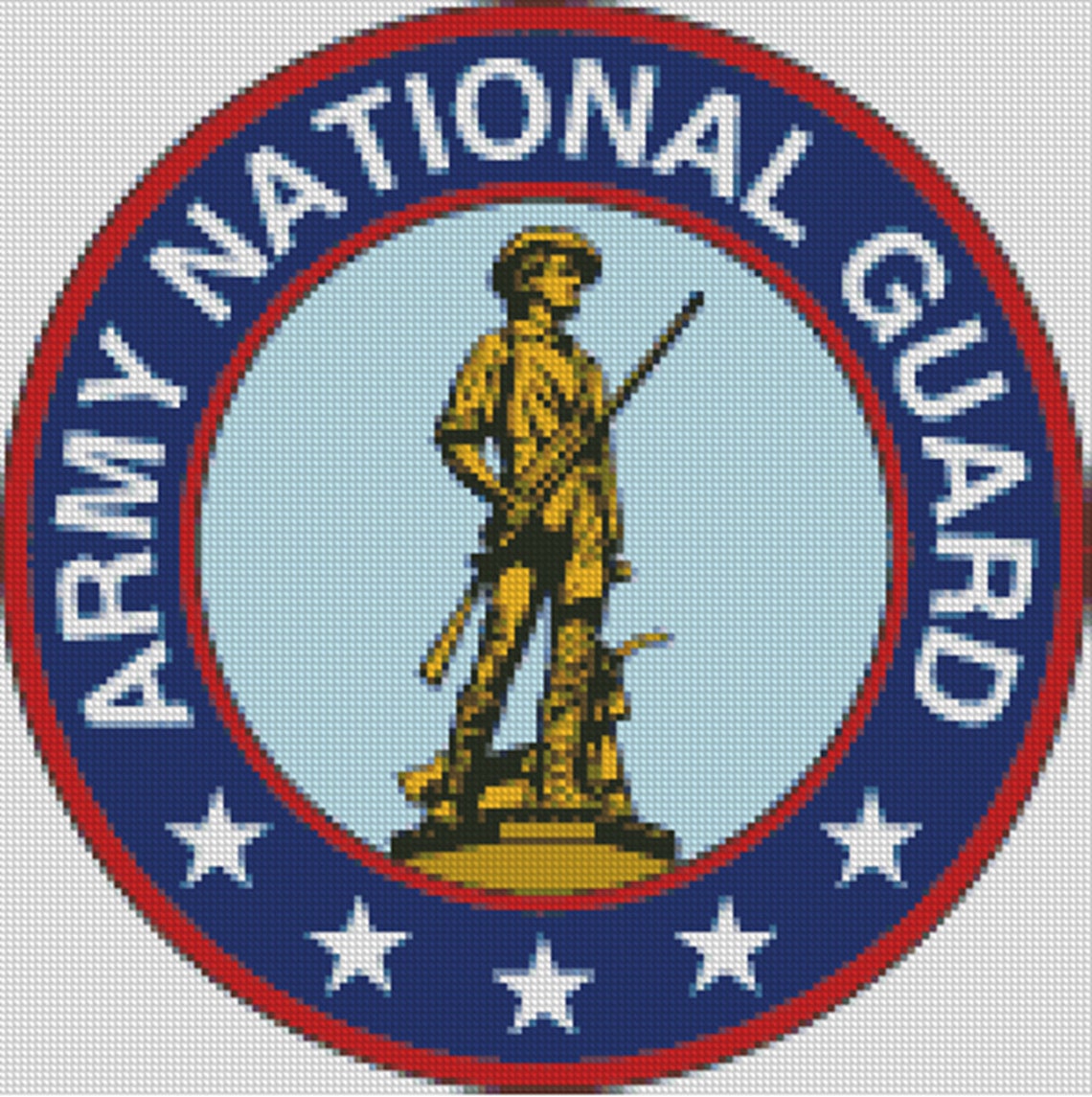 Cross Stitch Chart Pattern US Army National Guard Logo Etsy