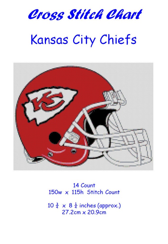 Cross stitch chart pattern Kansas City Chiefs Football Etsy