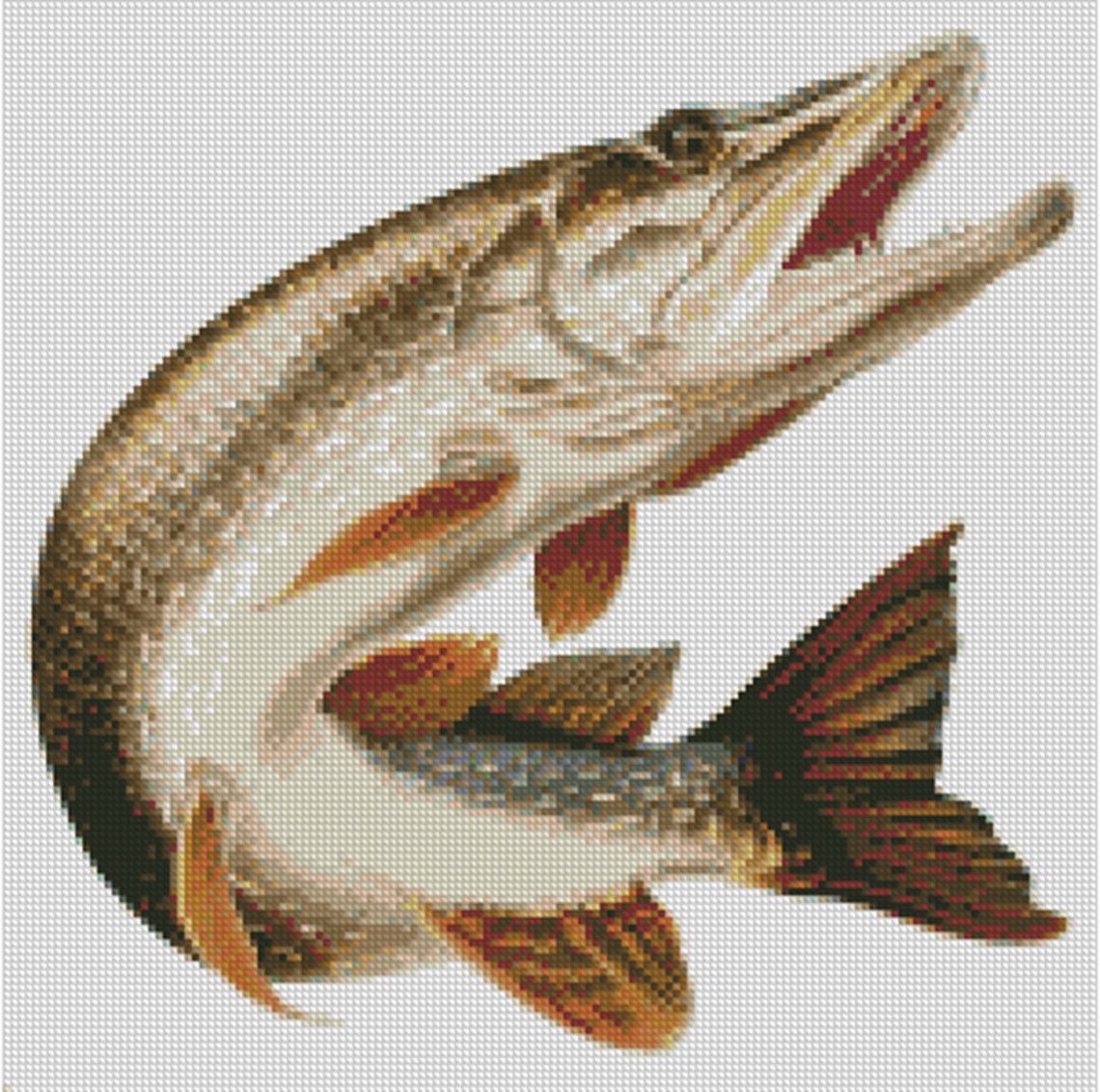 Cross stitch chart pattern Pike Northern Musky Fish Etsy