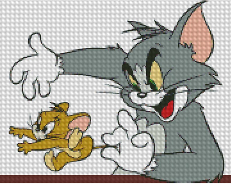 Cross stitch chart pattern Tom n Jerry Cartoon Funny Etsy