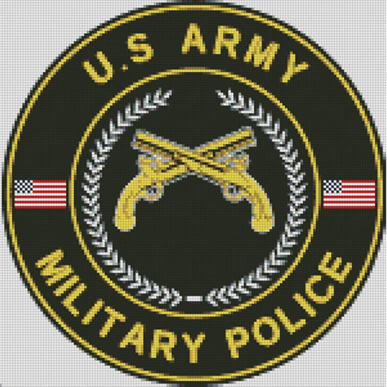 Cross stitch chart Pattern US Army Military Police logo. Etsy